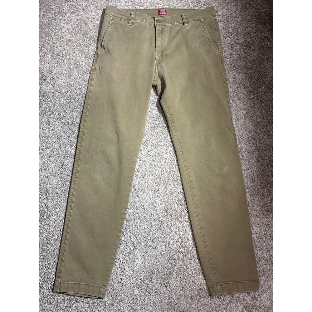 Levis XX Chino Standard Taper Pants Mens 32x32 Olive Green Stretch